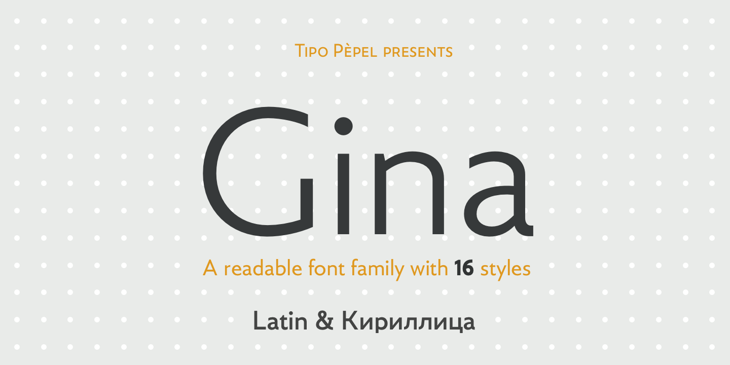 Ejemplo de fuente Gina Book Italic